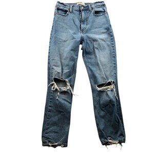 Abercrombie & Fitch Womens Jeans Suze 28/6 Ankle Straight High Rise Destroyed